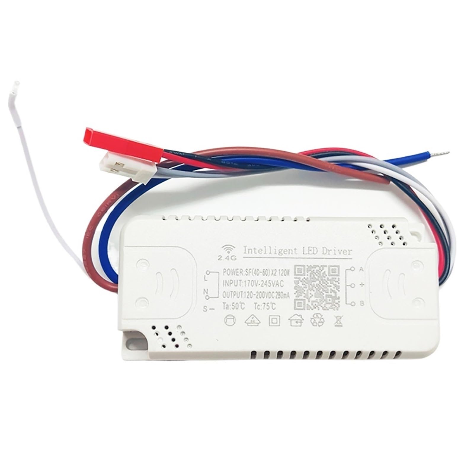 LAYMXNDIO 2.4G Intelligent LED Driver +Remote Control Power Supply Dimming Color-Changeable Connect To LED Tape (Color : (40-60W)-2, Size : 220V)
