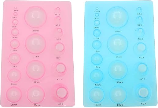 sunnates 2 PCS 3 Row Paper Quilling Tools 3D Half Ball Domes DIY Roll Tool Plastic Mini Quilling Molds for DIY Paper Art Tools Blue Pink