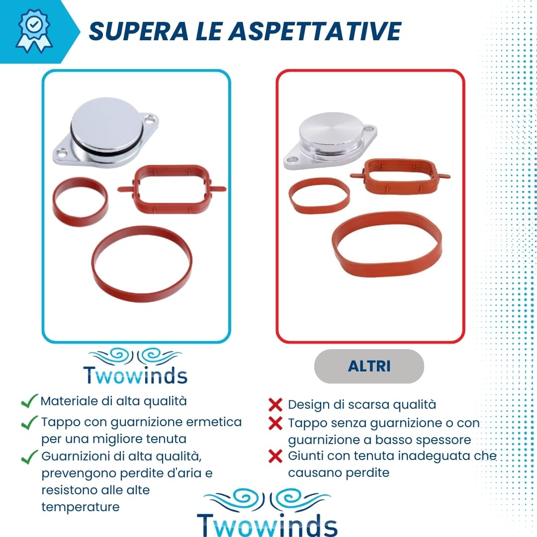 Kit Annullare Farfalle Collettore Aspirazione (22mm) Compatibile con BMW E87 E46 E90 E39 E60 E61 E65 E83 E53 - Rimozione Swirl Flap - Eliminazione Valvole Swirl (4 tappi, 9 Guarnizioni)