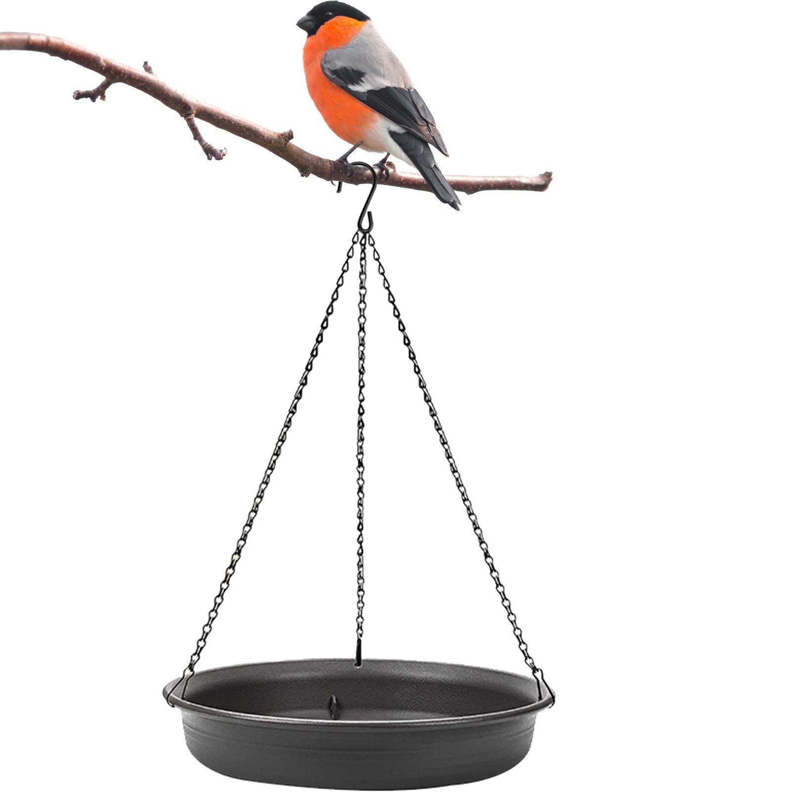 Vogelfutterstation Mit 3 Haken & 2 Schalen – Freistehende Futtersäule Für Gartenvögel