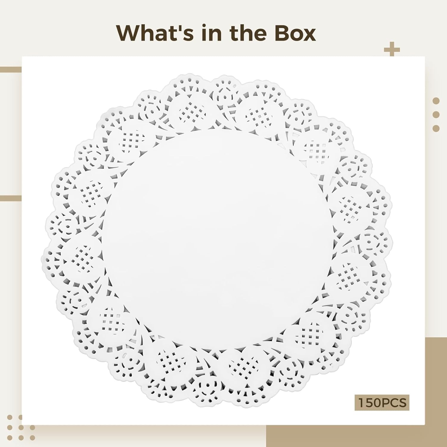 Paper Cake Liner Round, 150 Sheets Each Pack, Sensitive Lace Pattern, Oil-Soaking Disposable Paper For Desserts, Parties, Cakes, Weddings