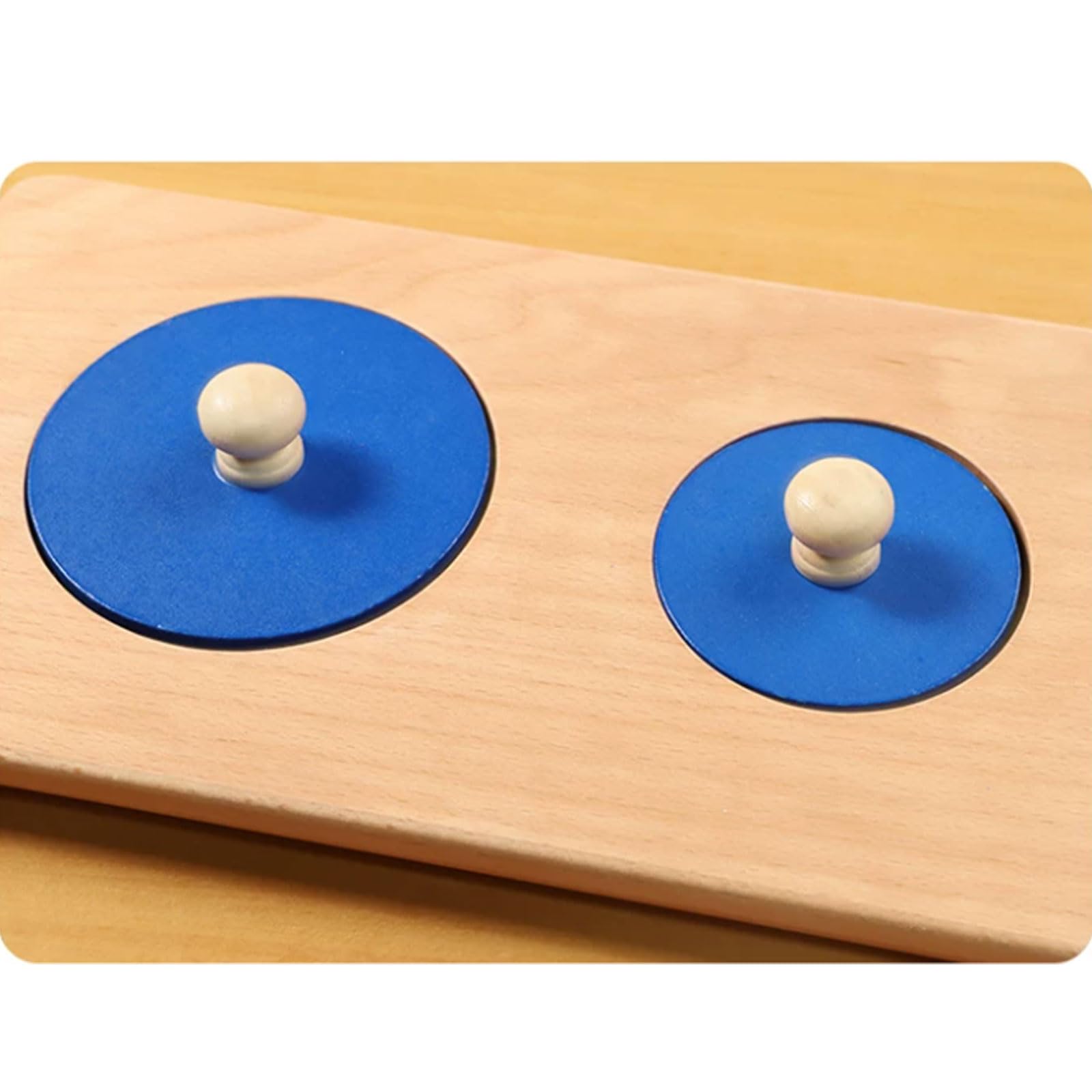 Montessori Drewniane Puzzle z Gałkami | Drewniana Sensoryczna Tablica Geometryczna | Zabawka Motoryki Małej dla Malucha,Multiple circles