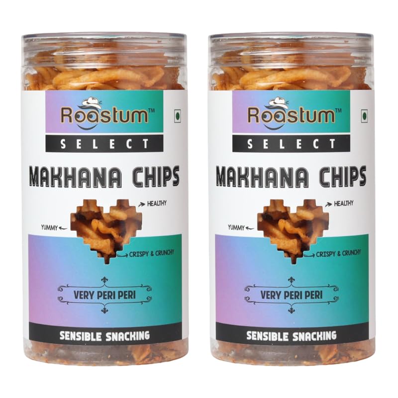 Roastum Makhana Chips 150gm (Pack of 2) Delicious, Healthy and Crunchy Spicy Makhana Snacks, Very Peri Peri Flavored, Rich in Protien and Fibre Gluten Free Makhana Chips-image-48