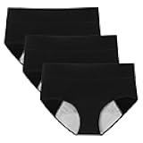 Women's High Absorbency Period Cotton Underwear Heavy Flow Leakproof Panties(Regular&Plus Size)