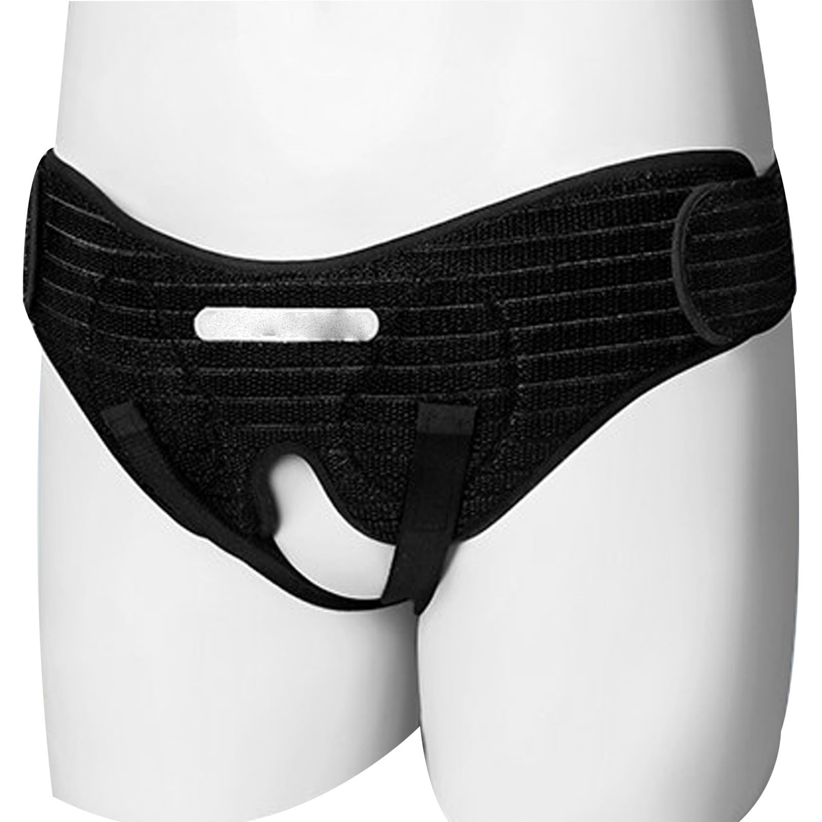 Pas Przepuklinowy Dla Mężczyzn, Pas Podtrzymujący Przepuklinę, Podwójny Pachwinowy Lub Sportowy, Regulowany Pasek z 2 Parami Wyjmowanych Wkładek Uciskowych(Black,Large)