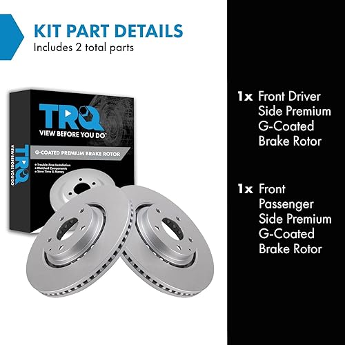Miniatura 2 de TRQ Juego de rotores de freno delantero compatible con Mazda 6 CX-5 2019-2020 CX-9 2016-2020