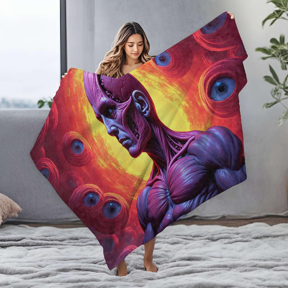 Couverture pour maman avec yeux tourbillonnants, le cadeau fusionnel pour parent et bébé