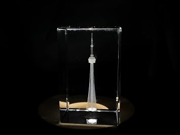 CN Tower 3D Engraved Crystal Collectible Souvenir Small