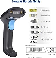 Vista 3 de REALINN Escáner inalámbrico de código de barras QR 2D Lector de código de mano automático recargable a prueba de polvo, impermeable, a prueba