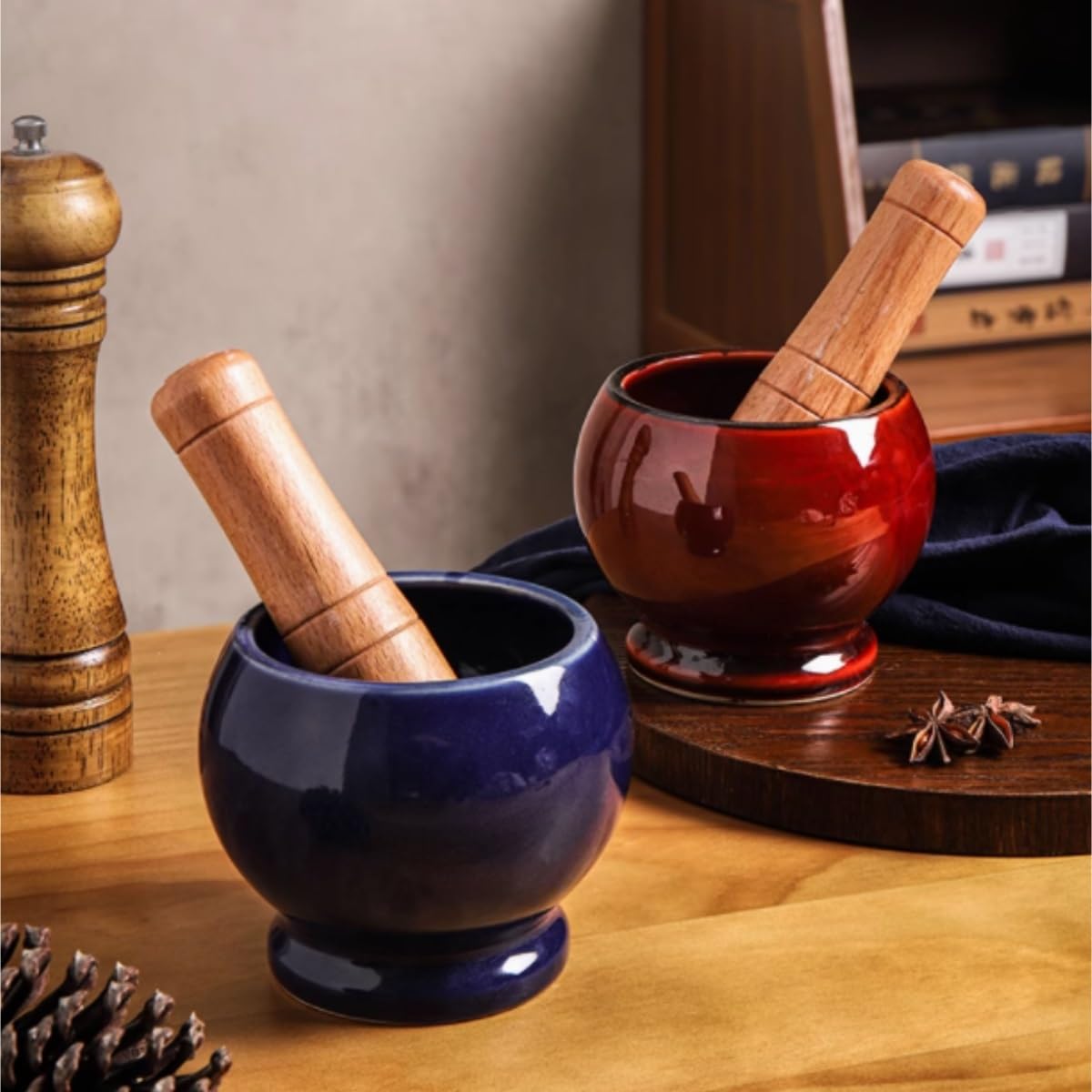 Moździerz i Tłuczek Ceramiczny Moździerz Do Czosnku, Domowy Ręczny Tłuczek, Wielofunkcyjny Zestaw Młynków I Tłuczków Zestaw Kuchenny