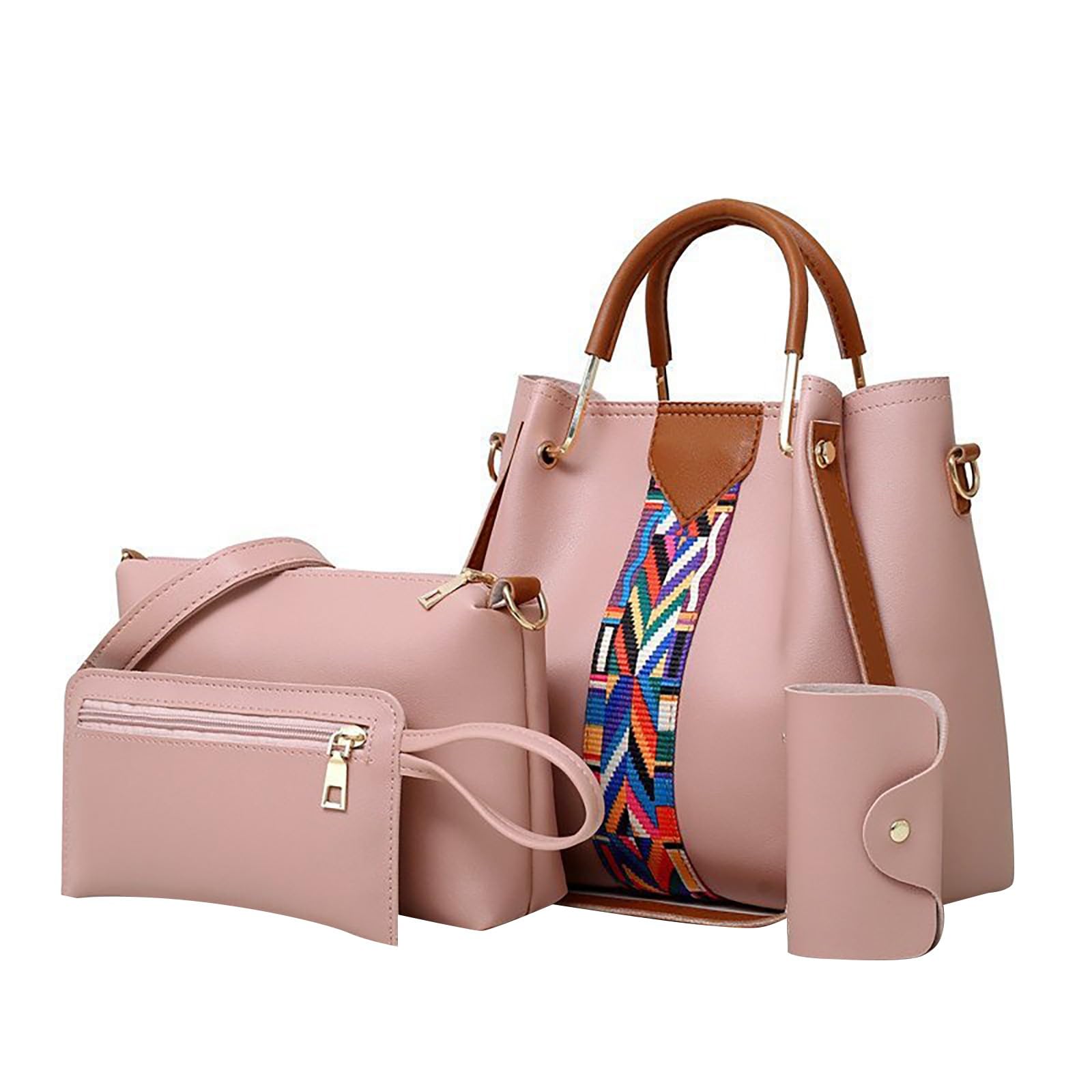 Generisch Borsa impermeabile da donna con stampa etnica, motivo retrò, borsa a tracolla + pacchetto di carte, accessori da cucito