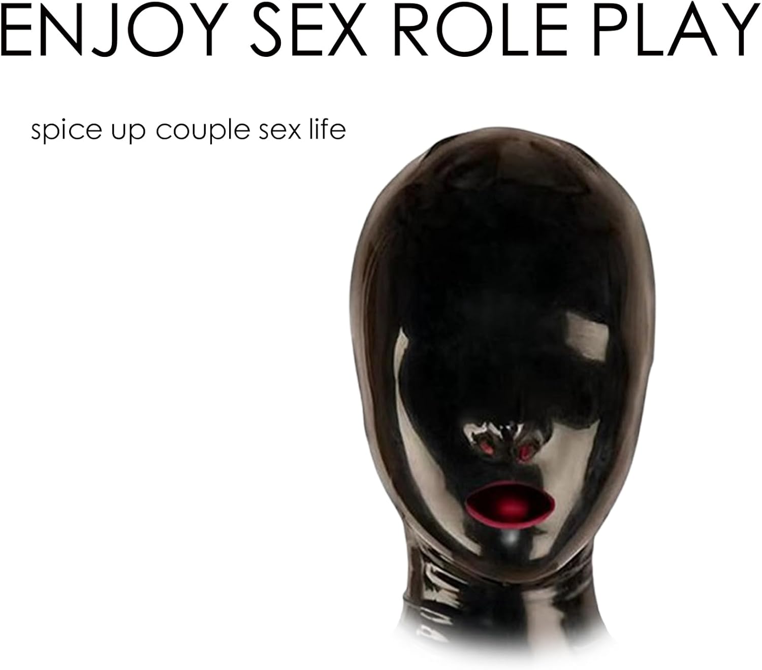 BDSM Head Mask Hood Blindfold Bondage Device Face Sex Harness Bondage Gear & Accessories Mouth Nose Out Bed Roleplay SM Game Adult Sex Toy for Men Women Device