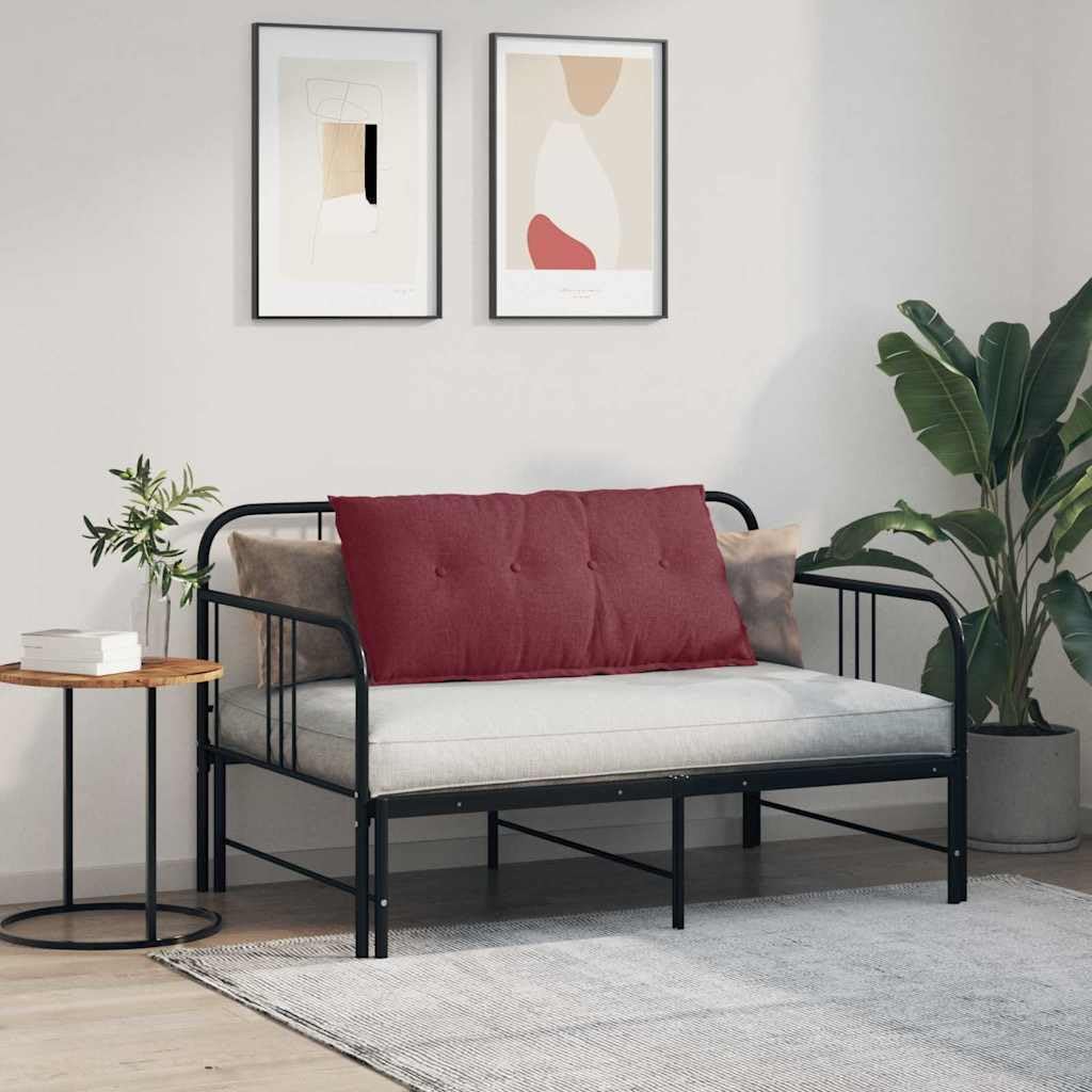 Cojín para el respaldo, color rojo vino, 100 x 19 x 50 cm, con funda de tela suave, diseño moderno, cremallera extraíble, lavable, cojín de sofá para salón, dormitorio, oficina
