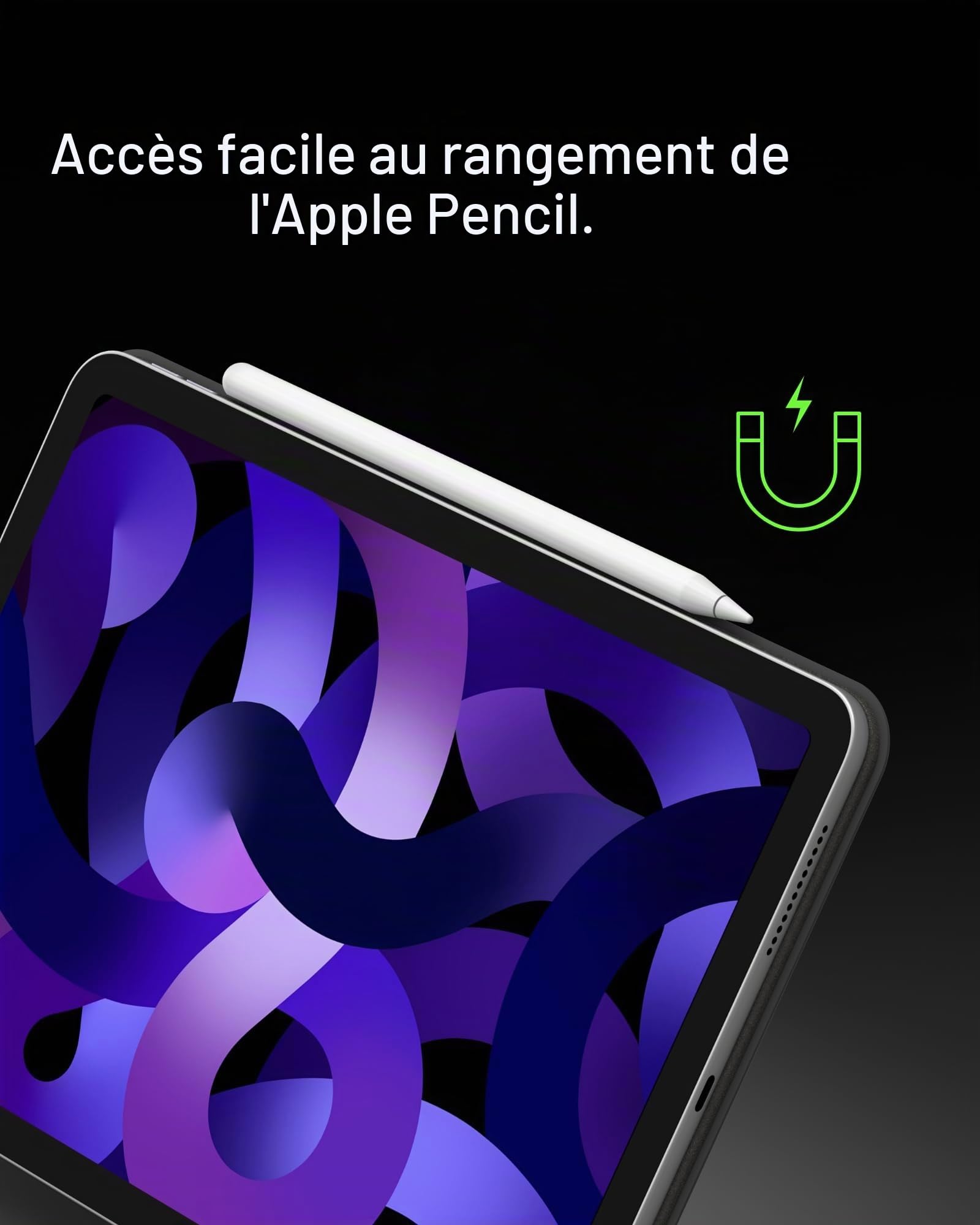 Belkin Étui Clavier Pro iPad avec Support magnétique, Clavier Bluetooth rétroéclairé, Commandes Multi-gestes, Rangement Apple Pencil, étui en Cuir, QWERTY, Touches multimédia pour iPad Air M2 11",
