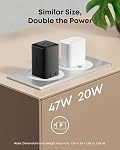 Anker Nano Charger, 47W 2 Port Compact Foldable GaN USB C Charger for iPhone 17/16/15, Galaxy, Pixel, Compatible with MagSafe (Black)