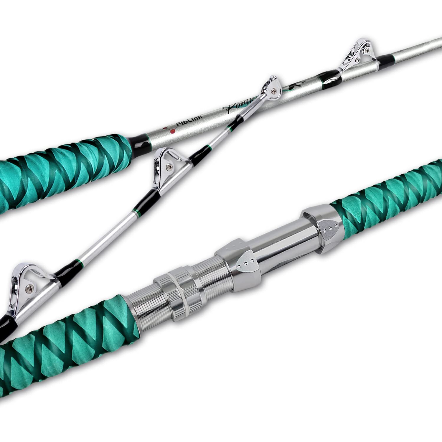 Fiblink Saltwater Fishing Rod 1 Piece Trolling Rod Deep Drop Sea Roller Rod Big Name Conventional Boat Heavy Duty Fishing Pole (6',80-120lbs)