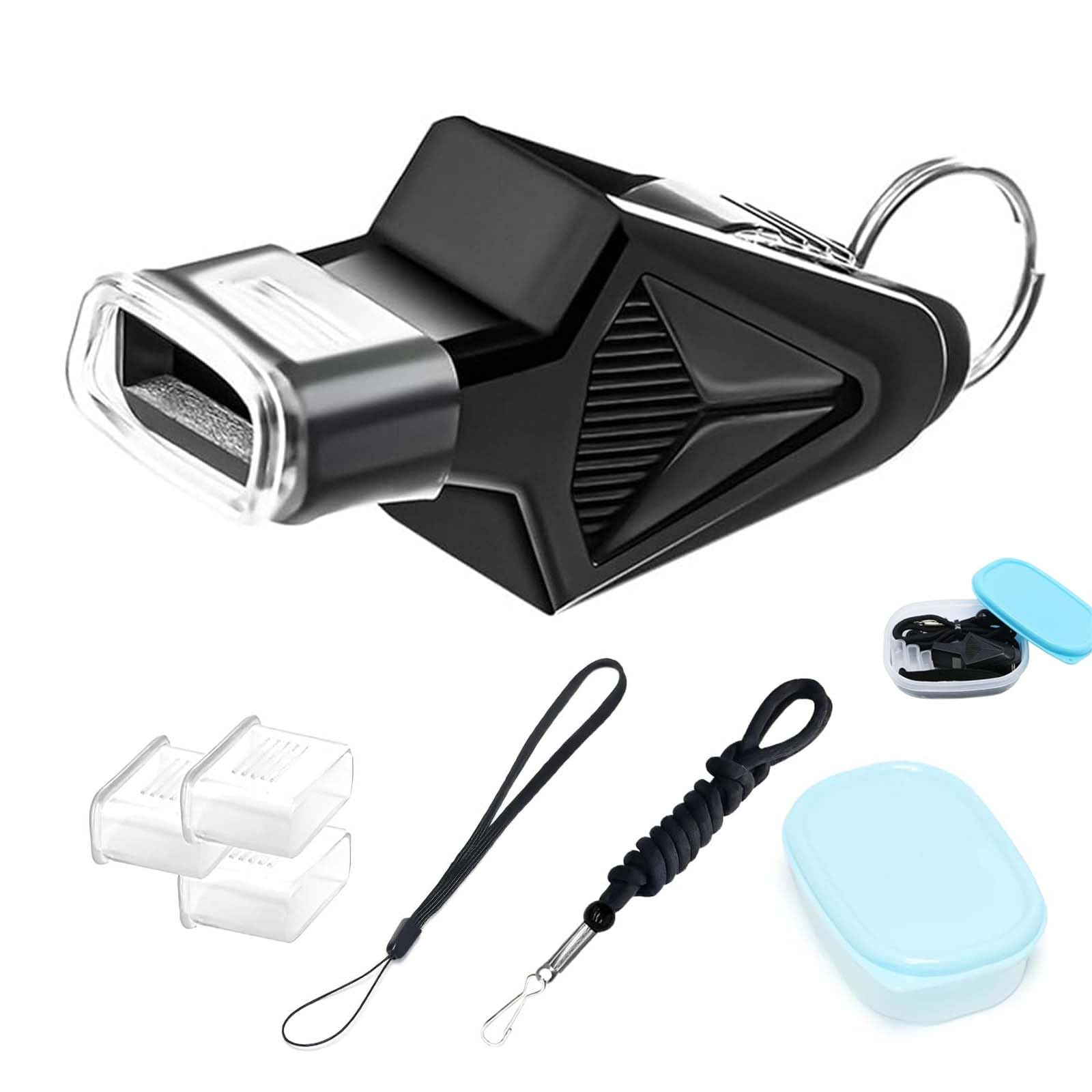 Whistle, High Sound Sports Whistle for Coach, Referee Whistle with Lanyard, Durable Whistle for Training, Emergency Alert, Outdoor Activities, Black