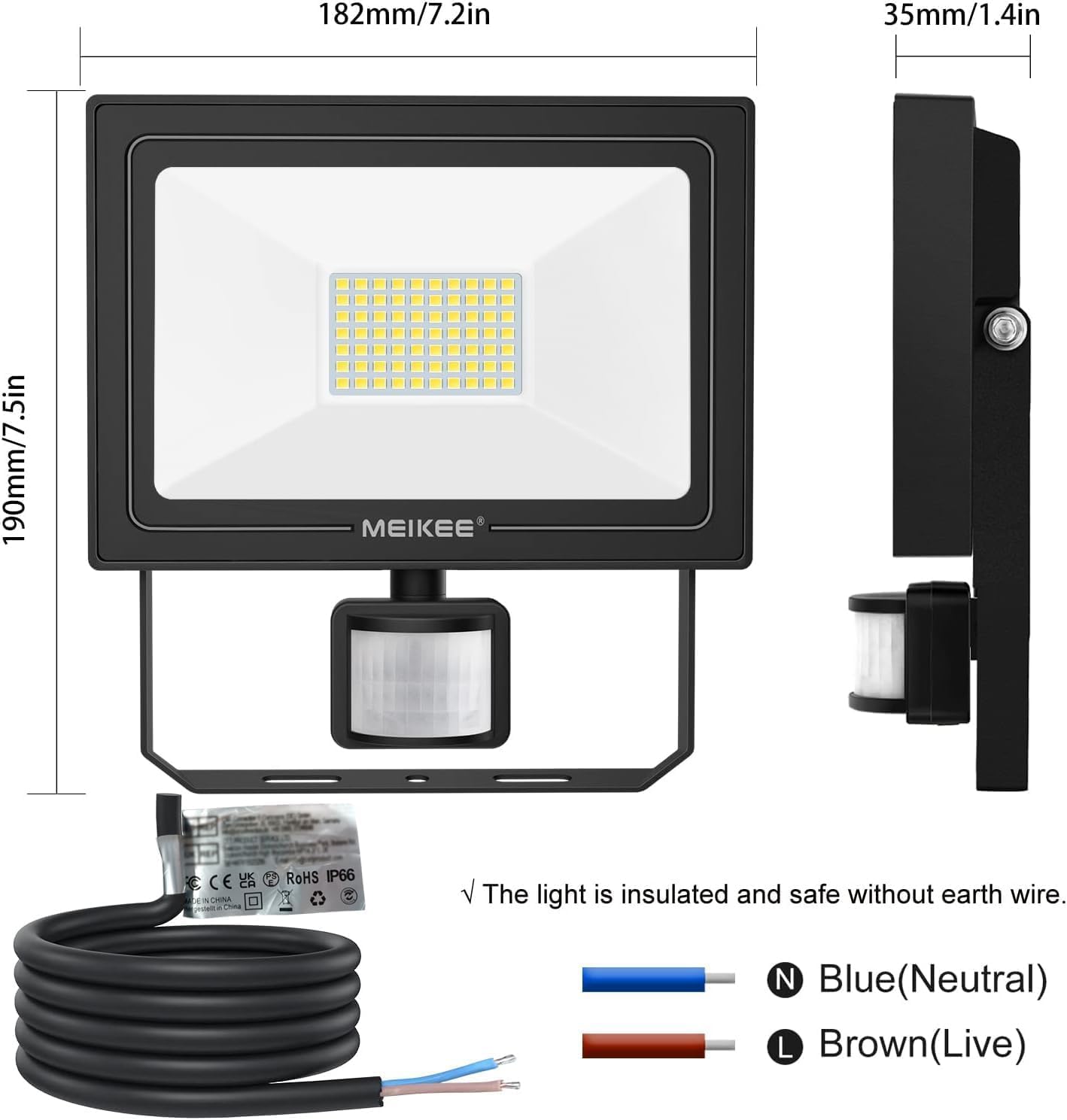 Led-schijnwerper met bewegingsmelder, voor buiten,50 W, 6500 K, koudwit, superhelder, 4500 lumen, IP66 waterdicht, met afstandsbediening, voor tuin, garage, erf Led-schijnwerper met bewegingsmelder, voor buiten,50 W, 6500 K, koudwit, superhelder, 4500 lumen, IP66 waterdicht, met afstandsbediening, voor tuin, garage, erf