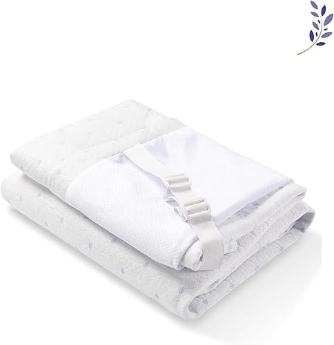 Miniatura 8 de Ferlizer - Funda de colchón tamaño matrimonial, funda de bambú con cremallera de alta calidad para cubrecolchón con correas ajustables, protector de