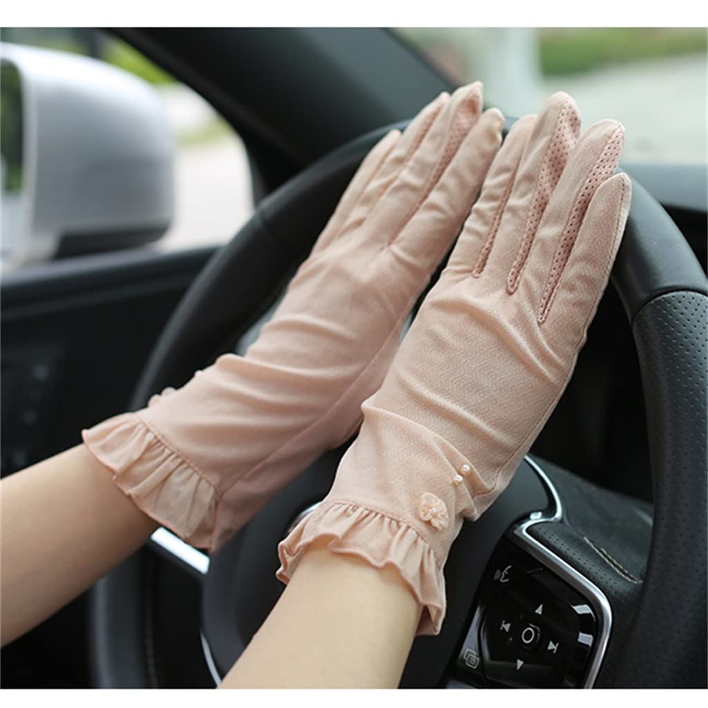 Women's Thin Ice Silk Driving and Cycling Gloves Hand Socks Elastic Breathable