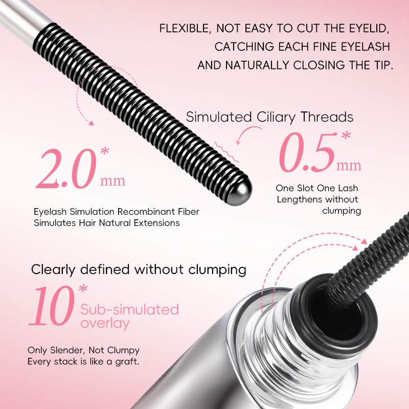 Image of Iron Wand Mascara, Brown Washable Mascara - Volumizing, Lengthening & Curling with Metal Wand | Smudge-Proof, Flake-Free, Clump-Free(Brown)