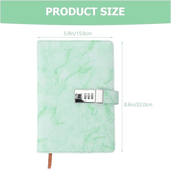 Password Notebook Journal Lock Notebook Ruled Kraft Paper Secret Diary Portable Office Old Fashioned Password Password Storage Book(Blue)