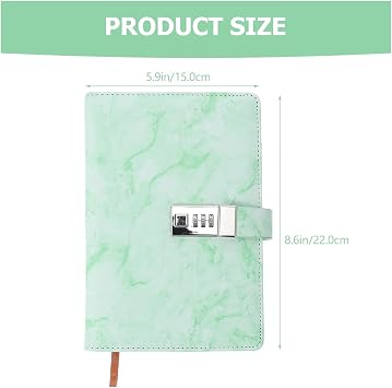 Password Notebook Journal Lock Notebook Ruled Kraft Paper Secret Diary Portable Office Old Fashioned Password Password Storage Book(Blue)