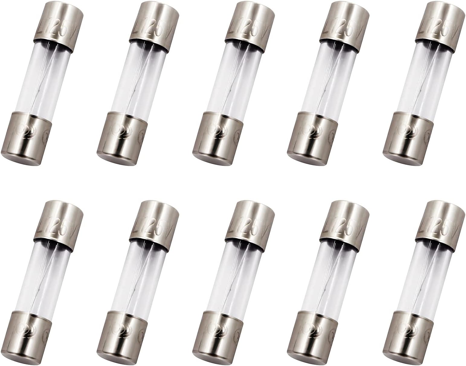 SIXQJZML 10 Pack F8AL FastBlow Fuse 8A 8amp 125V Glass Fuses 0.2 x 0.