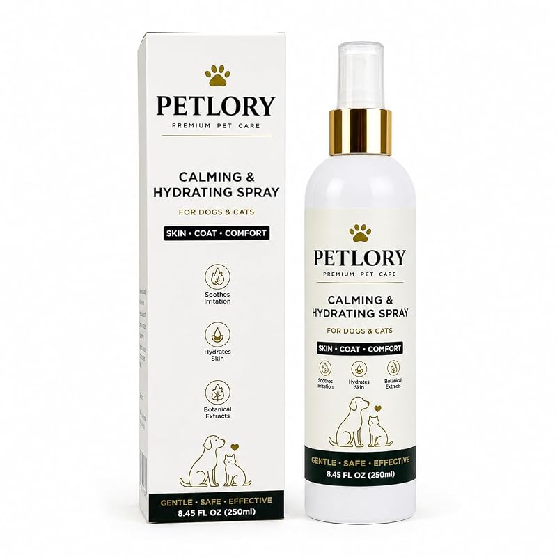 Spray hidratante para cães e gatos com aveia coloidal, aloe vera e vitamina E PETLORY 254 mL