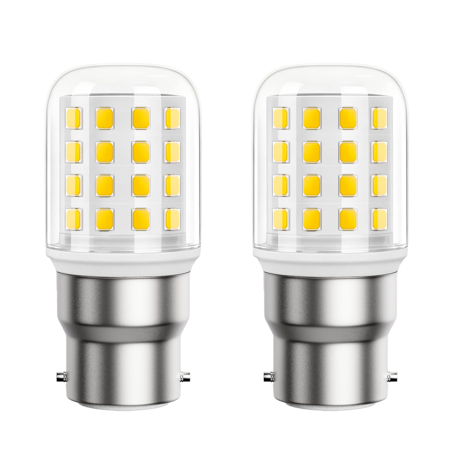 DiCUNO B22 LED Corn Light Bulbs 4W=60W, Natural White 4000K, 740LM, 2Pcs