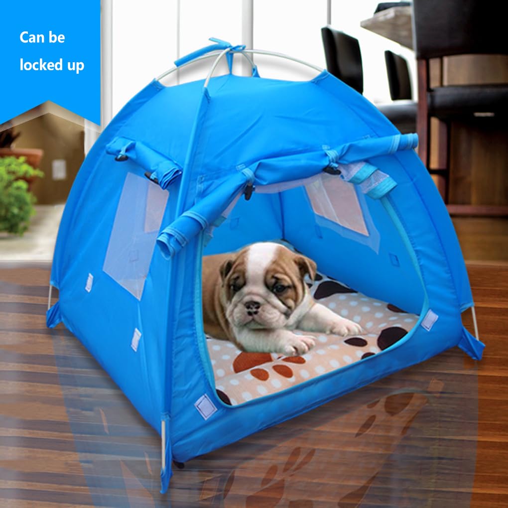 Tenda per animali domestici Casetta per animali da esterno portatile con finestra Letto in tessuto Oxford Traspirante Cerniera antivento Lavabile