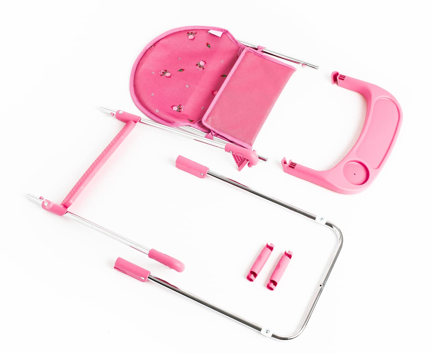 Roma Dolls High Chair, Foldable Baby Doll High Chair with Tray, Cute bear Print, Metal Frame, Fits Dolls 28-42cm - Image 4
