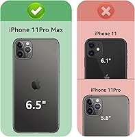 Vista 2 de XcaseBar Funda tipo cartera para iPhone 11 Pro Max de 6.5 pulgadas con cremallera y tarjetero de crédito con bloqueo RFID, funda de piel sintética