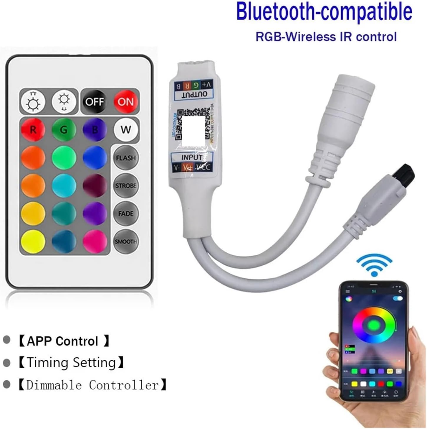 LED コントローラ LED IR RGB コントローラ LED ライトコントローラ IR リモート調光器 DC12V RGB 35