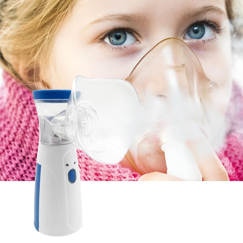 Aerosol Nebulizzatore Portatile a Ultrasuoni Silenzioso con Mascherine Ricaricabile USB-C o Batterie