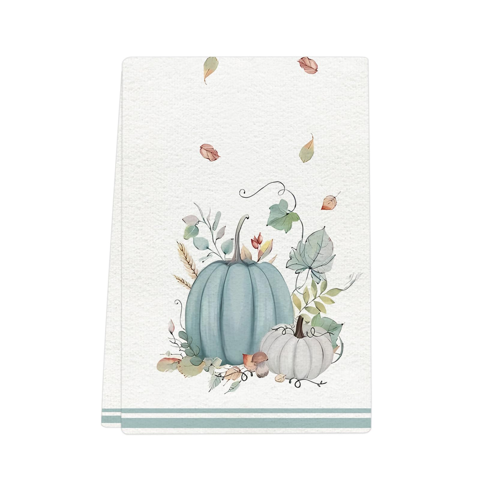 Paños de Cocina Hojas Verdes De Calabaza Trapos Cocina Suaves Lavable Poliéster Secado Rápido Reutilizables para Baño Barra Restaurante Picnic etc Toallas de Limpieza 4 Piezas (40x60 cm)