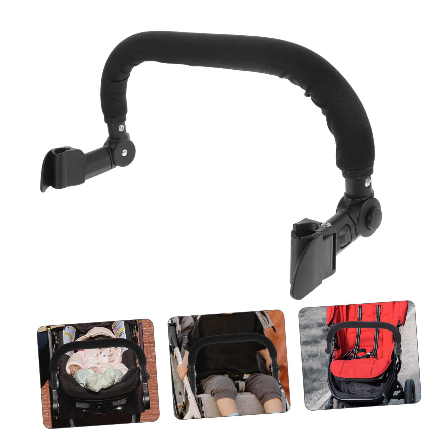 Extensor de Asa para Cochecito de Niño Negro de Plástico y Esponja | Diferentes Tipos de Sillita y Carrito, Instalación Sencilla, Uso Cómodo, Repuesto Práctico Estilo Aleatorio