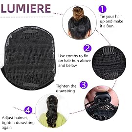 LUMIERE Ponytail Extension Human Hair Body Wave Drawstring Ponytail For Black Women 12A Remy Human Hair Ponytail Natural and Thick No-Shedding Natural Black 8inch