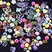 120Pcs Aesthetic Acrylic Assorted Beads Mix Color Pastel Beads Flower Heart Star Butterfly Candy Round Beads Plastic Beads Cute Beads Bulk for Bracelets Jewelry Making DIY Crafts Necklaces