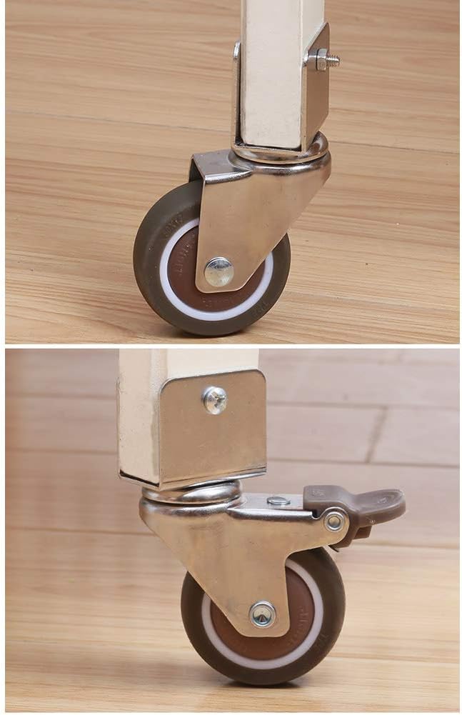 4 Crib U Bracket 2 Inch Rubber Silent Universal 360° Swivel Baby Cot Furniture with Brake for Hardwood Floor Carpet Tile 160KG Load