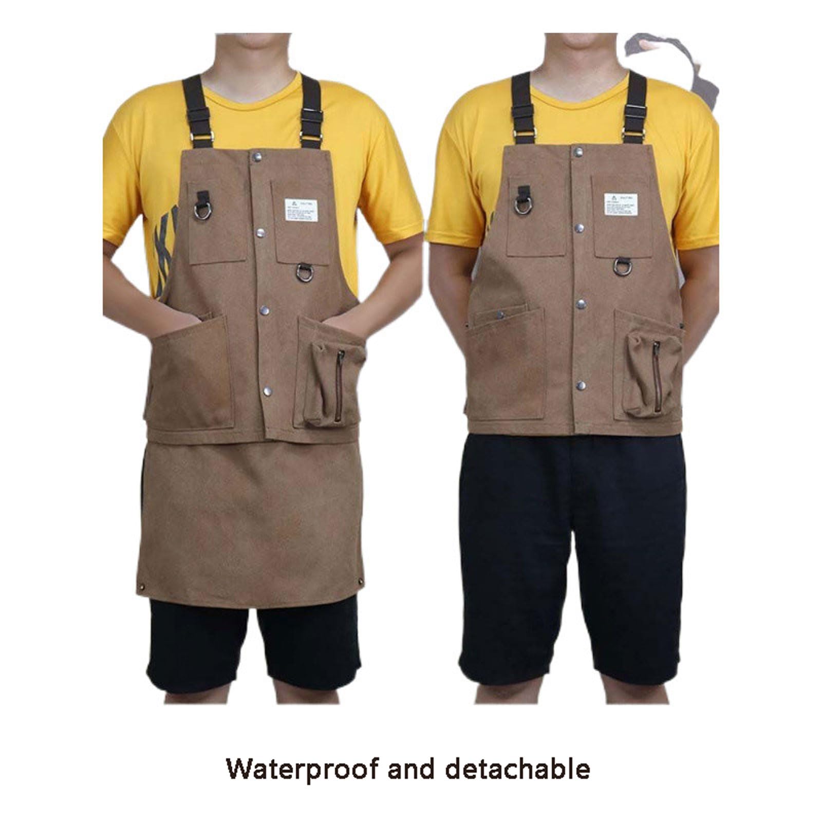 Grembiule da giardino per esterni,grembiule da carpentiere,grembiule da lavoro in tela spessa impermeabile e rimovibile,grembiule regolabile con tasche per uomini e donne per giardinaggio in ceramica