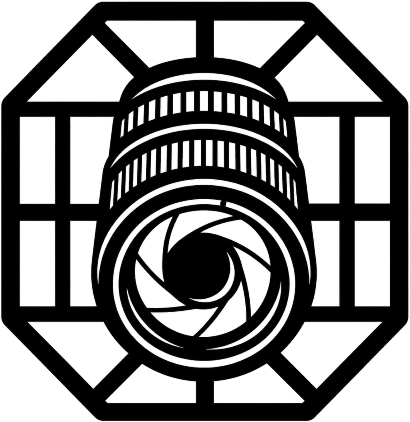 Camera Lens Geometric Metal Wall Art WallArt Decor Metal Outdoor Decor Metal Signs Modern Artwork Wall Sculpture Wall Hanging Plaque Sign Exquisite Wall Decoration for Office Living Room Studio (Black,12 Inches)