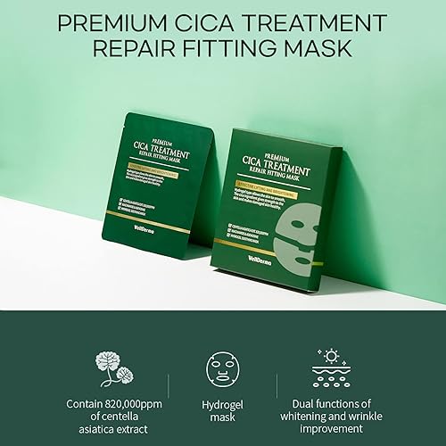 Miniatura 6 de WELLDERMA Mascarilla reparadora de tratamiento de cica prémium de 4 hojas