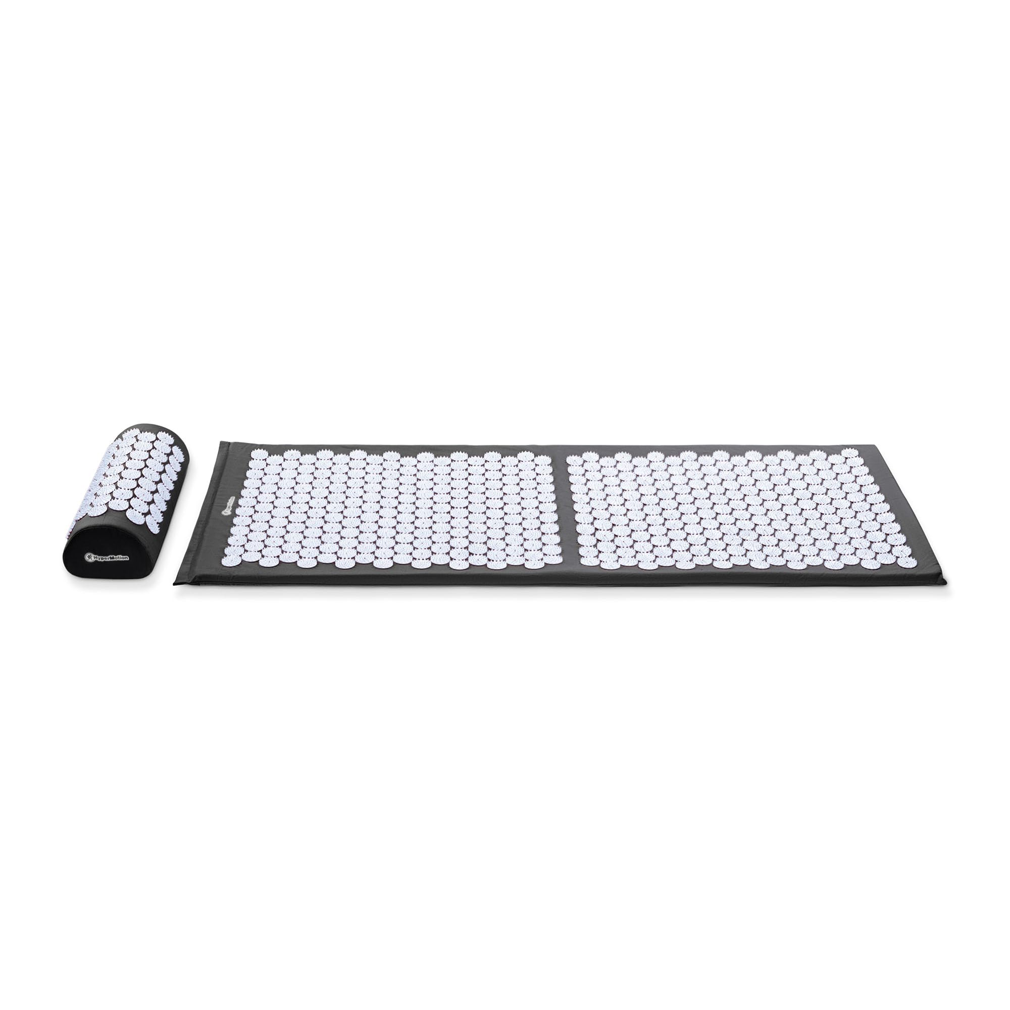 HyperMotion Akupressurmatte mit Kissen - Akupunktur Matte - Massagematte Ganzkörpermassage und Regeneration, Akupressurmatte Set für Entspannung Schwarz-Weiß, 130 x 50 x 2 cm