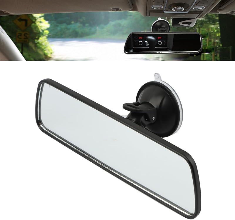 Espelho retrovisor auxiliar convexo iayokocc com ventosa e ajuste de 360° – 1 unidade