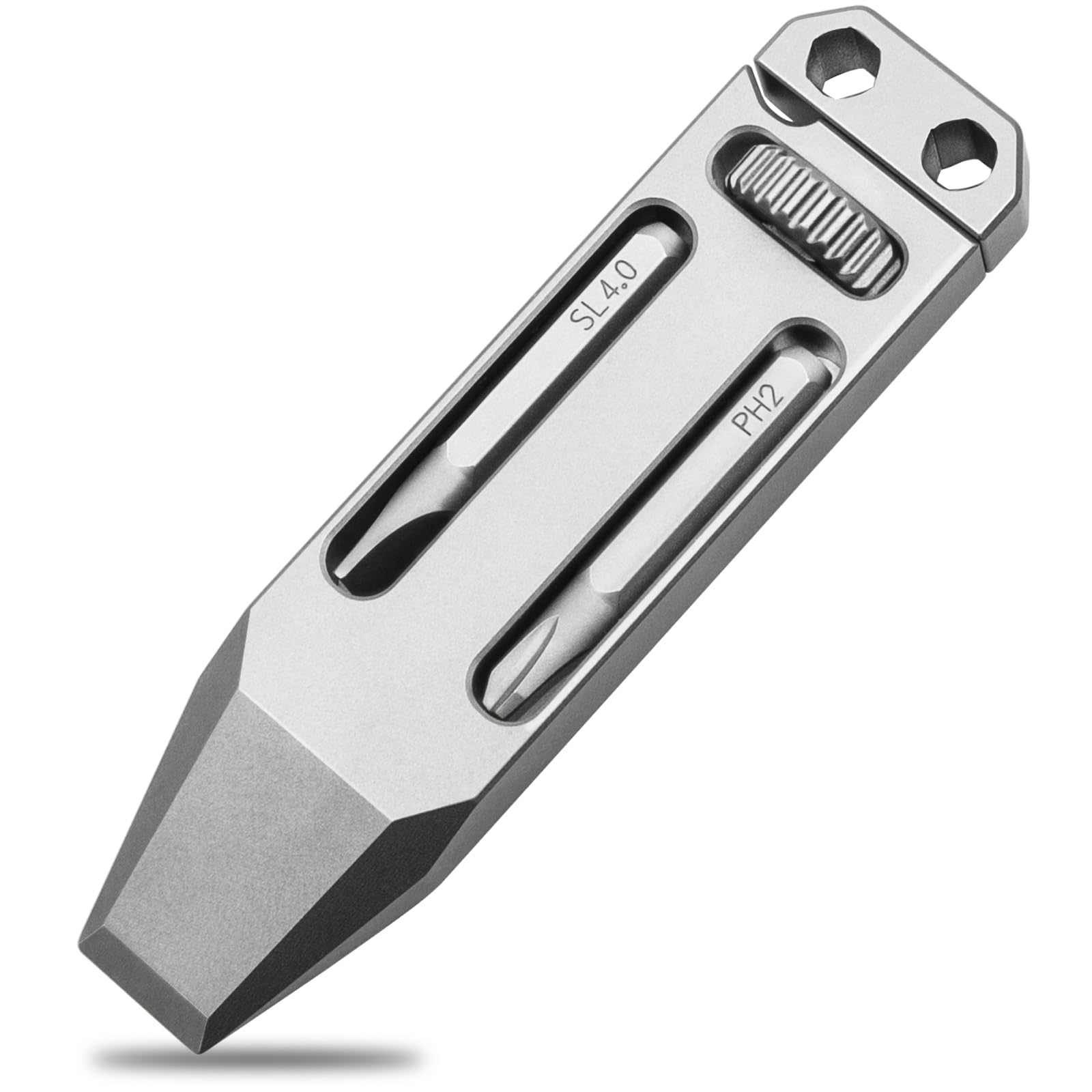Autuveen Titanium Multitool Pry Bar,Portable EDC Multitool Tool,Mini Pocket Screwdriver with 3 Bits
