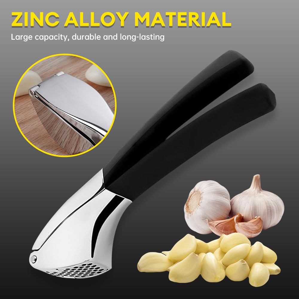 Presse-ail Avec Grande Trémie Et 38 Pointes - En Alliage De Zinc, Facile à Nettoyer, Pour Ail, Gingembre, Piment, Passe Au Lave-vaisselle - 6
