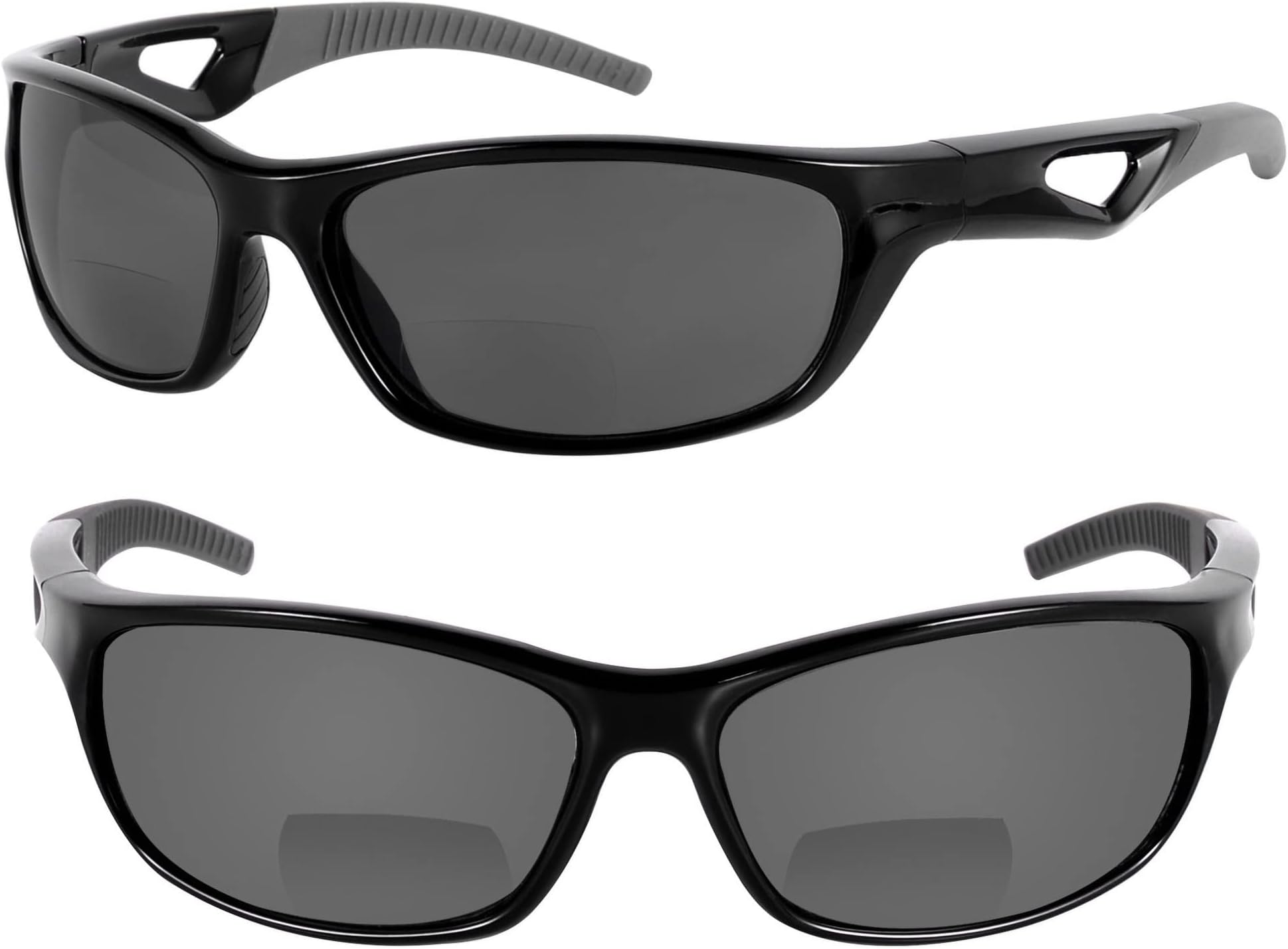 Mass Vision 'The Competitor' 2 Pair of Lightweight Precision Sport Wrap Bifocal Sunglasses Featuring High Definition Lenses