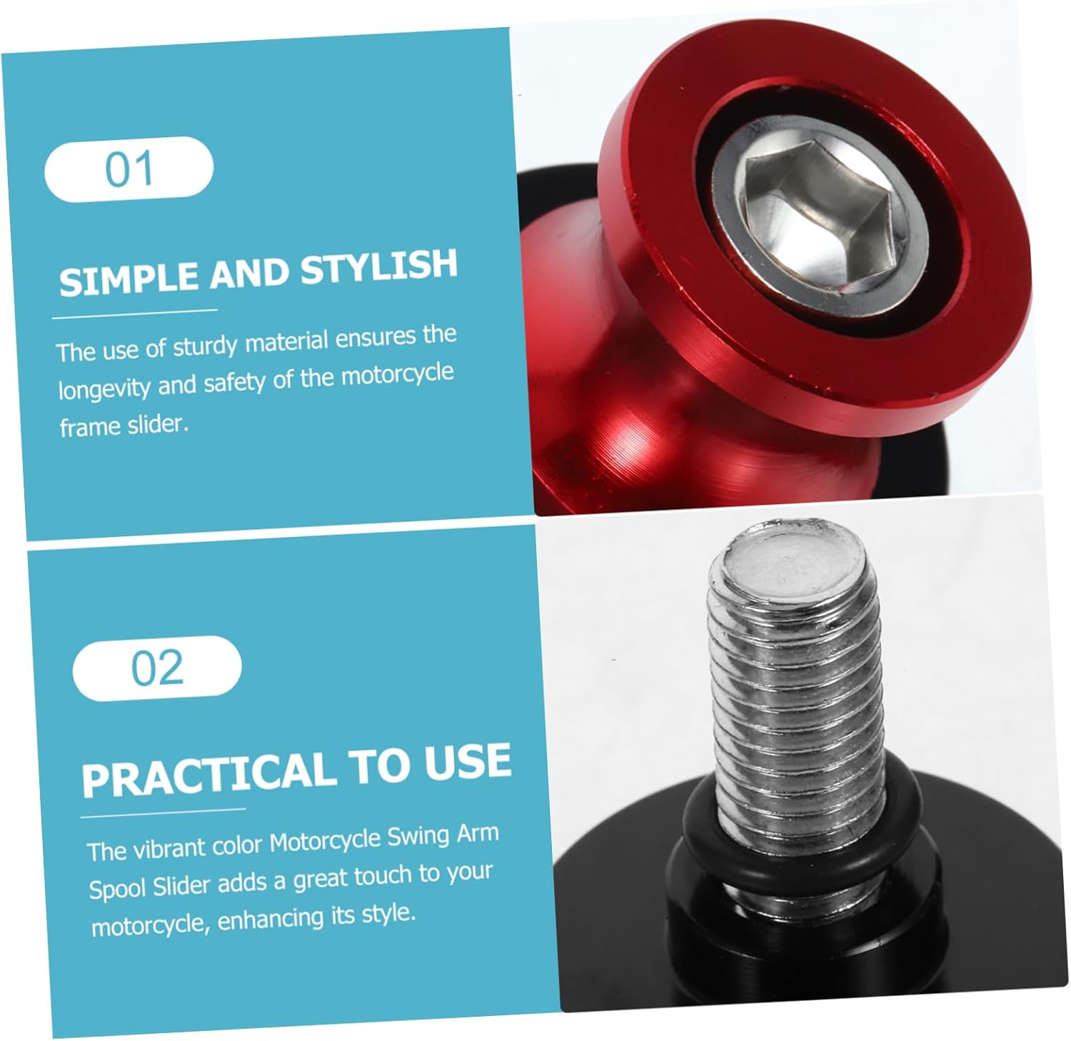 SOLUSTRE Starting Screw Motorcycle Swing Arm Spools Sliders Bolt Enhance Your Bike Style