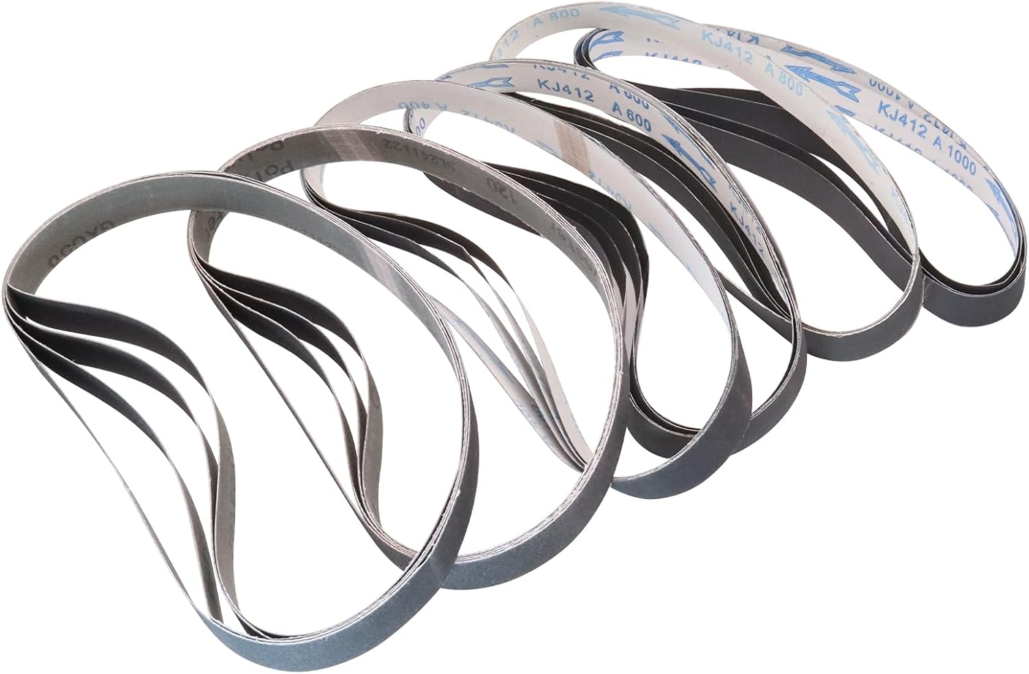 24 Pack 1x30 Sanding Belts for Knife Sharpening, Silicon Carbide 1 x 30 Sanding Belts 120 240 400 600 800 1000 Assorted Grits for 1 x 30 Belt Sander, 1 x 30 Inch Sanding Belts for Metal Working